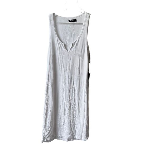 Michael Lauren Richard White Fitted Tank Dress with Slit Neck Size large NWT - Picture 1 of 10